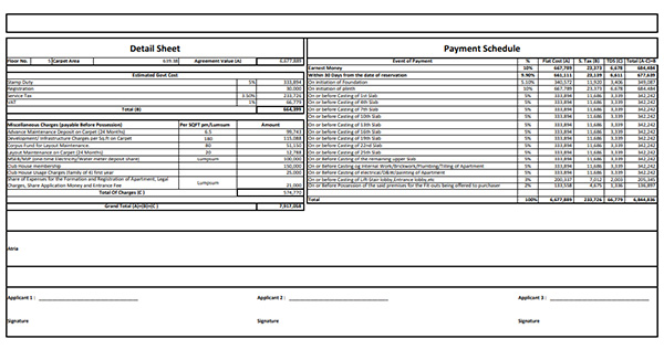Puranik Unicorn Thane Costing Plan