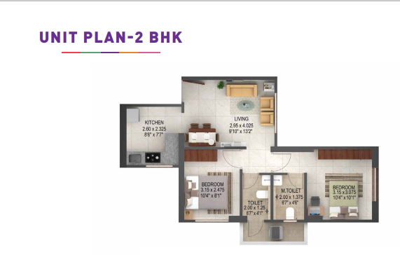 Puranik Unicorn Thane 2BHK Plan
